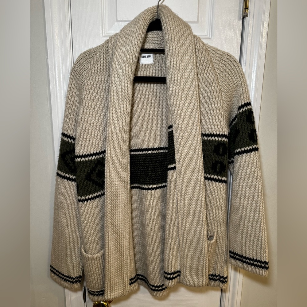 Anine Bing Chunky Cowl Neck Long Cardigan size XS